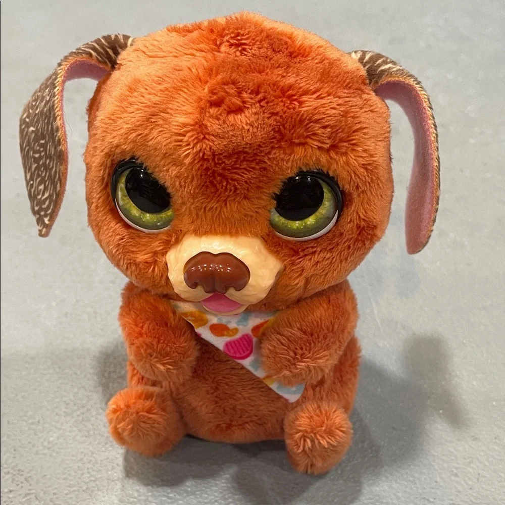 Cuddly Orange Plush Dog Toy with Big Eyes
